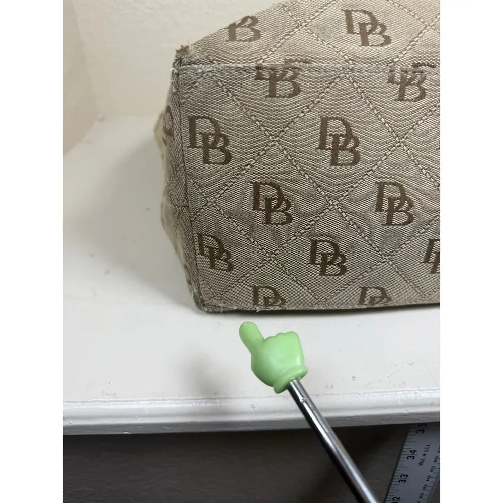 Y2K Vintage Dooney & Bourke signature monogram canvas hobo brown shoulder bag